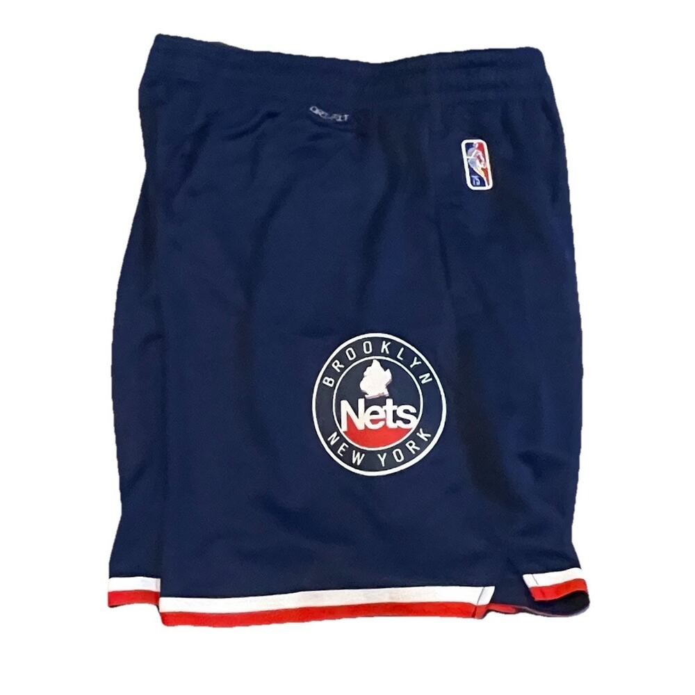 Nike NBA Mens Size L Brooklyn Nets City Edition 75th Anniversary Swingman Shorts - Picture 8 of 9
